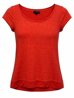 Vintage 90s The Limited Orange Tribal Aztec Burnout Print Cotton Tshirt S